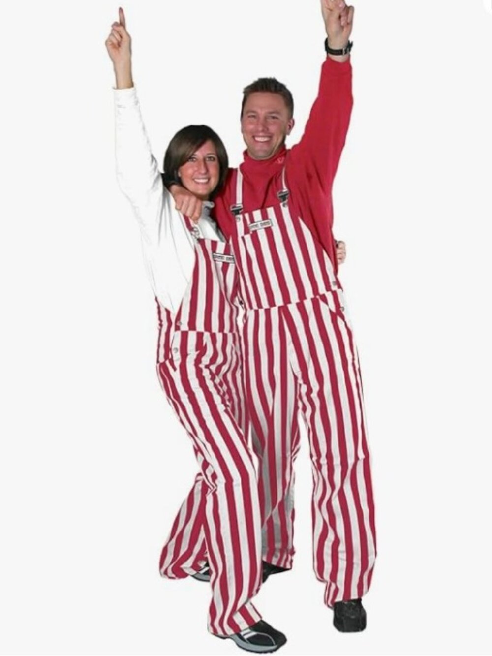 Game Bibs Brand Unisex Size Medium Crimson Red & White Striped Sports Attire